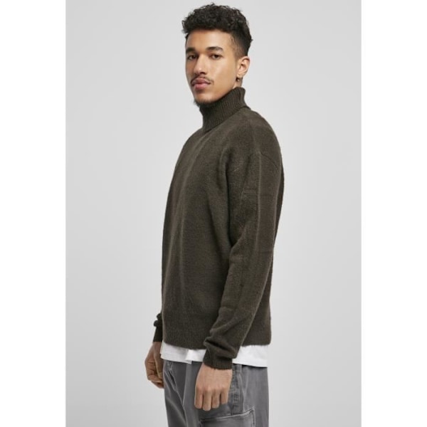 Urban Classics oversized rullkrage plus size tröja - svart Svart XXXXXL