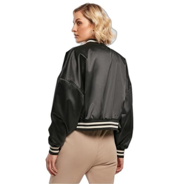 Urban Classics College Damjacka i Oversized Satin Cropped - Svart - L