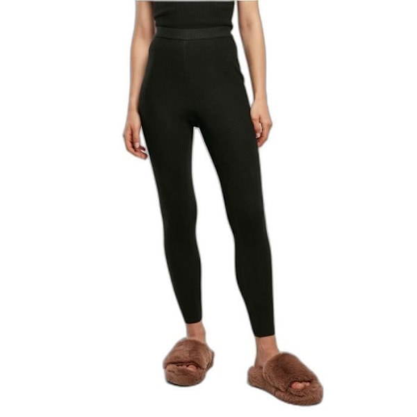 Naisten Urban Classics Rib Knit -legginssit - musta - M Svart M