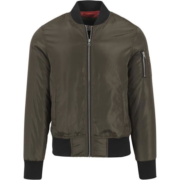 Bomber-takki - Urban Classics - Punainen - Vetoketjullinen tasku - 100% polyesteri - Optimaalinen mukavuus Grön M