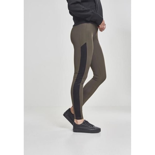 Naisten leggingsit - Urban Classic - Jacquard Camo Raidallinen - Korkea vyötärö - Skinny - Verkko tasku mörkgrön/svart/ockra XS