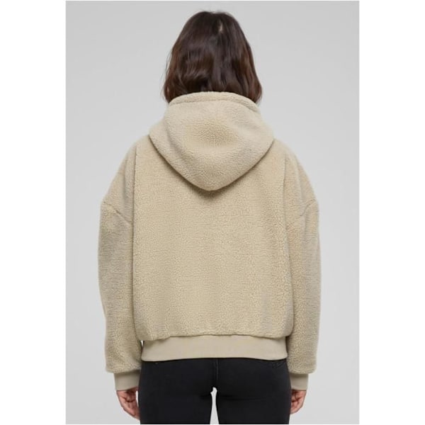 Hætte sweatshirt med lynlås - Urban Classics - Oversize Sherpa - Farve wetsand - Dame - Lange ærmer våtsand XXXXXL