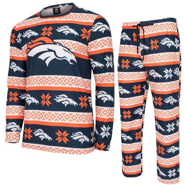 NFL-hold Vinter JULE Pyjamas Sæt skjorte og bukser Denver Broncos XL