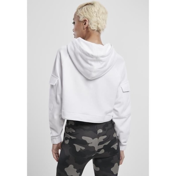 Hoodie - Urban Classics - Kort Arbejder - Hvid - Lange ærmer - Kvinde Vit S