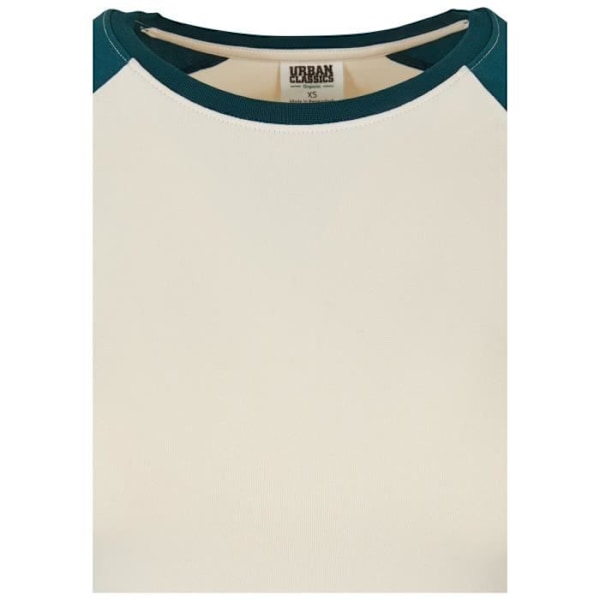 T-paita pitkähihaisena orgaanisena naisille Urban Classics Retro Baseball GT - valkoinen/sininen ankka - 2XL Vit/ankblå XXXXXL