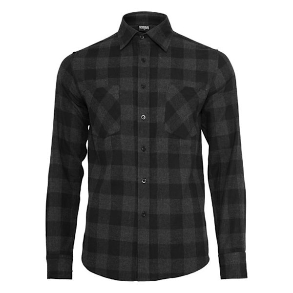 Skjorta - Urban Classic - Flanell - Svart/Brun - Vuxen - 100% Bomull svart/brun M