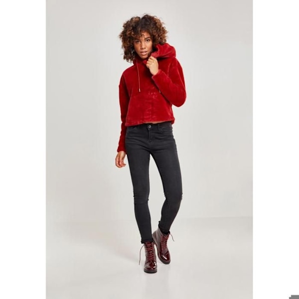 Sweatshirt - Urban Classic - Oversized teddy - Huva med snörning - Velour effekt - 100% Polyester Bordeaux XS