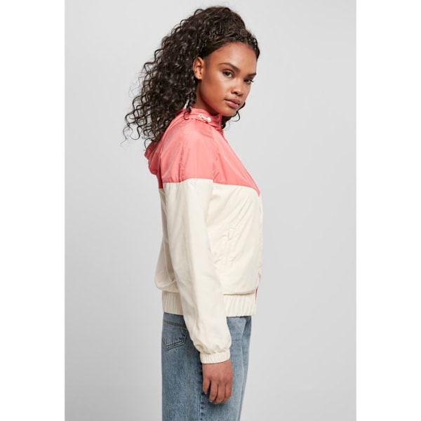 Jakke til kvinder - Urban Classics - Arrow - Vindjakke - Justerbar hætte - Lynlås lommer rosa/vit XS