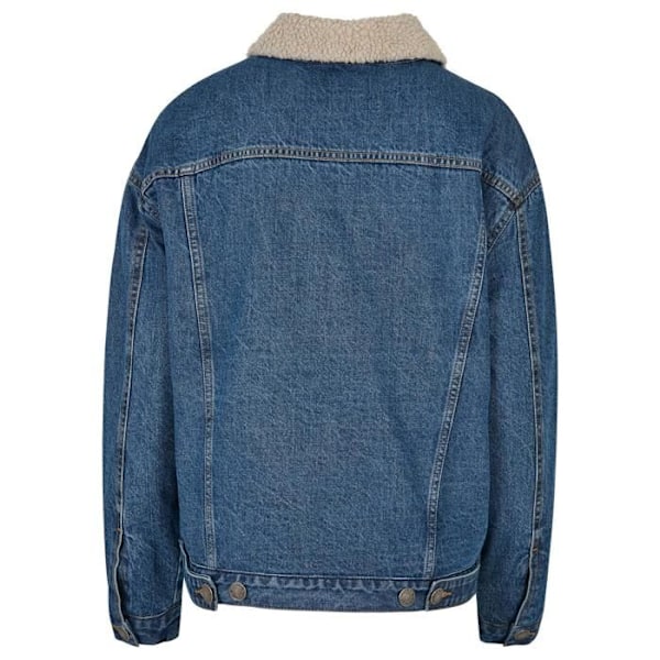 Jeansjakke - Urban Classics - Oversized - Sherpa-krave - Blødt foder - Dame marinblå jag
