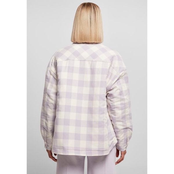 Flannel skjorte - Urban Classics - Polstret - Ternede mønster - Oversized pasform - Polstret foring vit/lila M