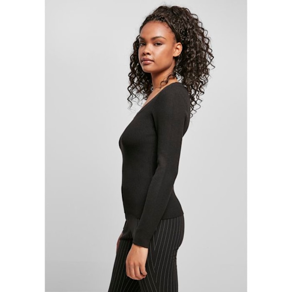 Trøje til kvinder i store størrelser - Urban Classics - Bred halsudskæring - Sort - Lange ærmer - Behagelig svart XXXXL