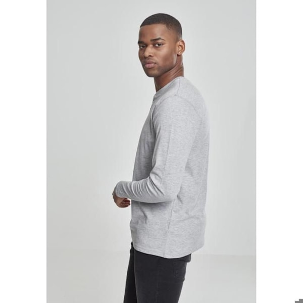 T-paita - Urban Classics - Henley - Pitkät hihat - 90% Puuvilla - Väri harmaa grå M