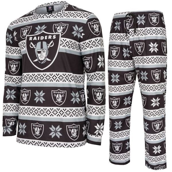 NFL-hold Vinter JULE Pyjamas Sæt skjorte og bukser Las Vegas Raiders S