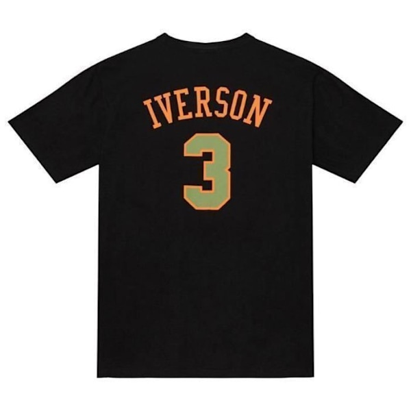 Basketboll T-shirt - Mitchell & Ness - Philadelphia 76ers - NBA Script N&N - Allen Iverson - Svart Svart jag
