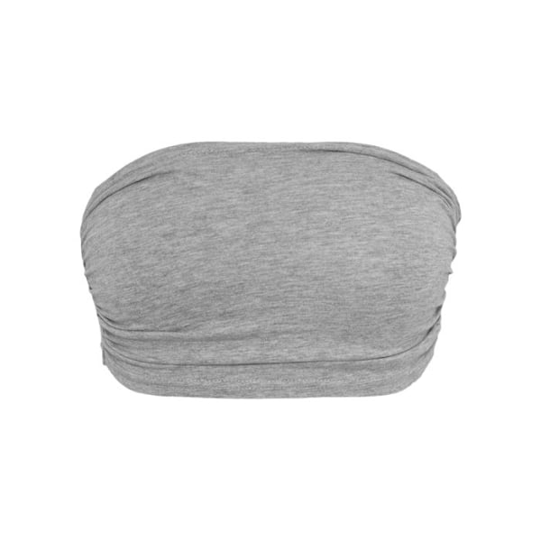 Bandeau top dame - Urban Classic - Sort - Uden stropper - Rynket - Elastisk grå XS