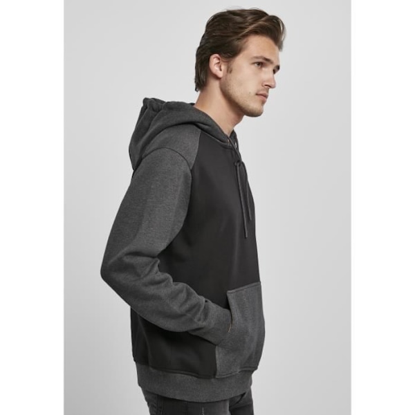 Huppari - Urban Classics - 2-värinen tekoraglan - Musta - Pitkät hihat - Unisex - S