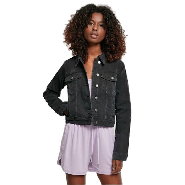 Jakke i denim til kvinder - Urban Classics - Økologisk - Økologisk bomuld - Regular fit - Sort svart XS
