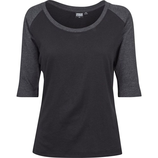 Urban Classics Naisten - 3/4 RAGLAN Pitkähiha T-paita Musta / Hiili S