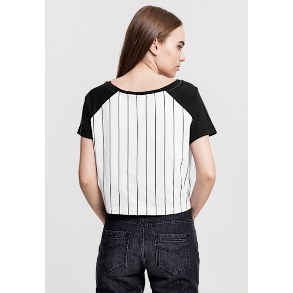 T-shirt dame - Urban Classic - Baseball - Hvid/Sort - Korte ærmer - Tætsiddende fit vit svart M