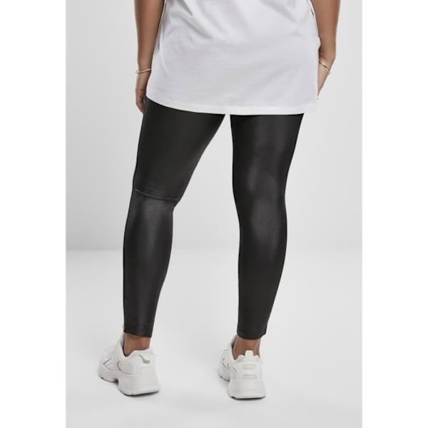 Naisten leggingsit - Urban Classics - Keinonahka - Suuret koot - Musta - Mukavat ja trendikkäät sort XXXL