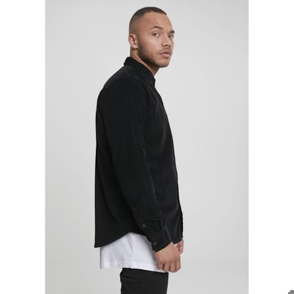 Skjorte - Urban Classic - Fløjl - Sort - Lange ærmer - Regular svart XL