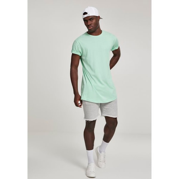 T-shirt Lång - Urban Classics - FORMAD - 100% Bomull - Långa Ärmar - Rund Hals Neon Mynt S