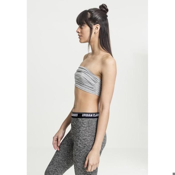 Bandeau top dame - Urban Classic - Sort - Uden stropper - Rynket - Elastisk grå M