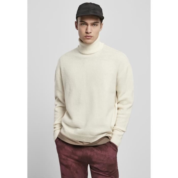 Urban Classics oversized rullkrage plus size tröja - vit Vit XXXL