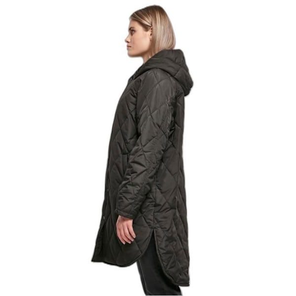 Parka med hætte til kvinder Urban Classics Oversized Diamond Quilted - sort - L sort S