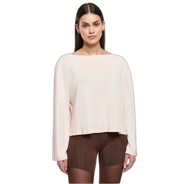Lyhythihainen, venepääntie, pitkät hihat, naisille, Urban Classics - vaaleanpunainen - XS Rosa XS