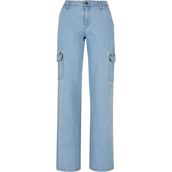 Urban Classics Naisten - Korkeavyötäröiset Denim Cargo -farkut Ljusare tvättad 34