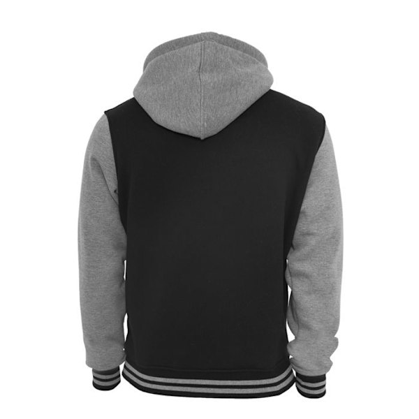 Sweatshirt - Urban Classic - 2-tone zip - Sort/grå - Lange ærmer - Hættecol svart grå M