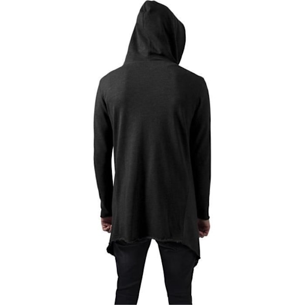 Cardigan - Urban Classics - ÖPPEN KANT LÅNG - Öppna kanter - Asymmetrisk fåll - Sidofickor Träkol XXXXL