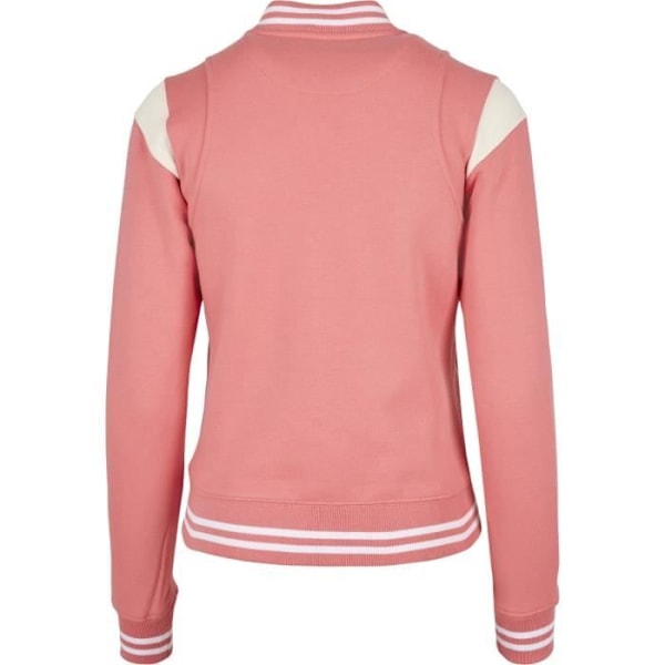 Jakke til kvinder - Urban Classics - indsat college - Rosa/hvid - Universitetsstil - 63% bomuld Rosa/hvid XS