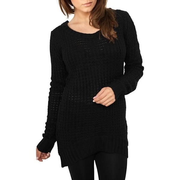 Sweater - Urban Classics - LANG VIDSCHEDE - Noir - Rund hals - Lange ærmer - M