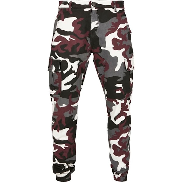 Cargobyxor jogging - URBAN CLASSICS - Camo Cargo - Bordeaux kamouflage - Standardstorlek - Herr vinrött kamouflage 34
