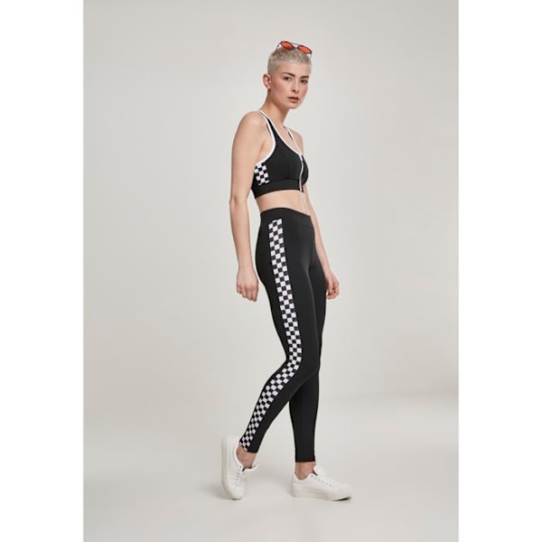 Naisten leggings - Urban Classic - Musta - Stretch-trikoo - Täydellinen istuvuus - Urheilullinen svart/vit/svart XS