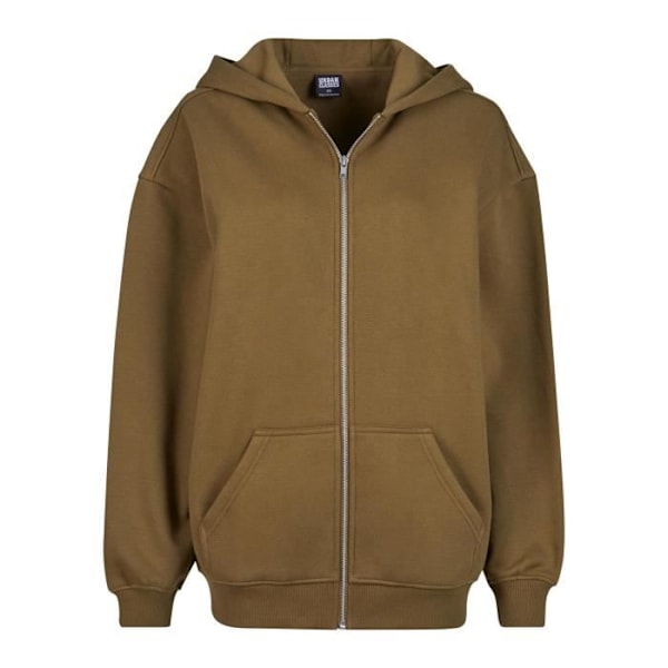 Hættezippertrøje - Urban Classics - Oversize - Brun - Kvinder - Lange ærmer - jag