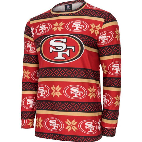 NFL-hold Vinter JULE Pyjamas Sæt skjorte og bukser San Francisco 49ers M