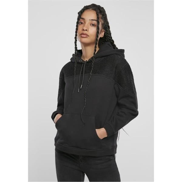 Sweatshirt - Urban Classics - Blonder indsats - Sort - Hætte - Lange ærmer Svart S