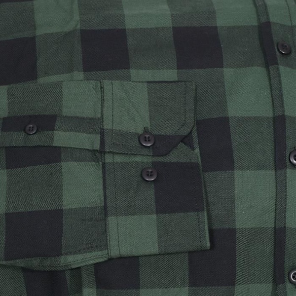 Stribet skjorte - Urban Classics - Grøn og Sort - Lange ærmer - Klassisk krave - 100% Bomuld Svart, grön XXXXL