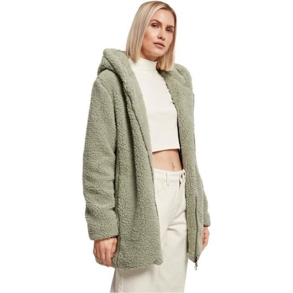 Urban Classics Sherpa Huvfleece för kvinnor - grön - XXL Grön XXXXL