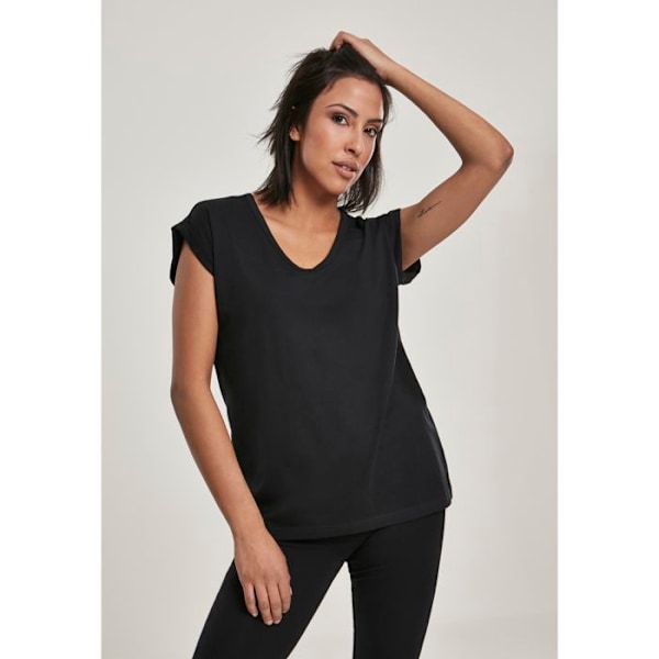 T-shirt kvinde - Urban Classic - V-udskæring - Korte ærmer - Loose fit - Sort sort L