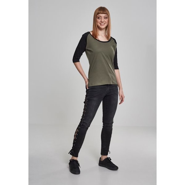 T-paita - Urban Classics - Raglan - 3/4-hihat - 100% Puuvillaa - Väri Hiili/Musta Kul / Sort XXL