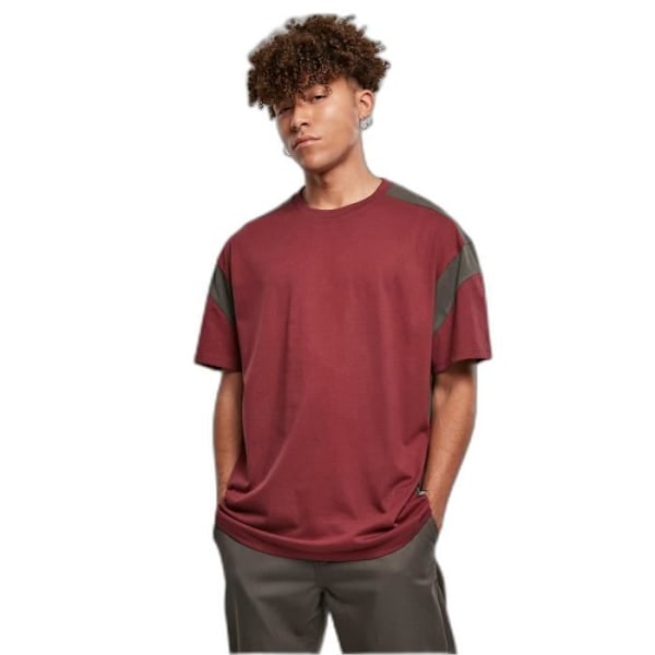 Urban Classics Active T-shirt - vinröd/svart - S Vinröd/svart S