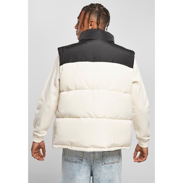 Takki - Urban Classics - Block Puffer - Musta/Valkoinen - Vuoraus - Korkea kaulus svart vit XXXL