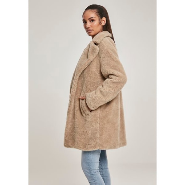Dammantel - Urban Classic - Oversized - Färg off-white - Stilhantverkskläder - Teddy-fårkrage äggskal XL