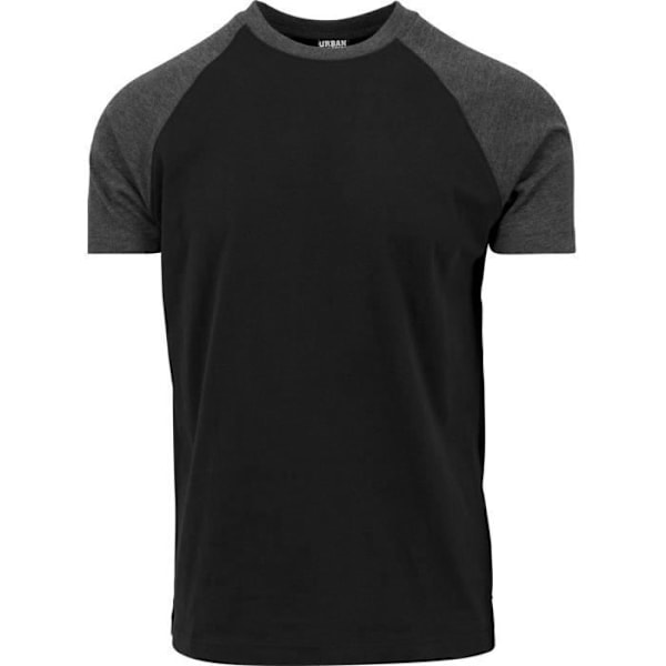 T-paita Raglan - Urban Classics - Kontrastipaita - Musta/Hiilenharmaa - 90% Puuvilla - Lyhyet Hihat sort M
