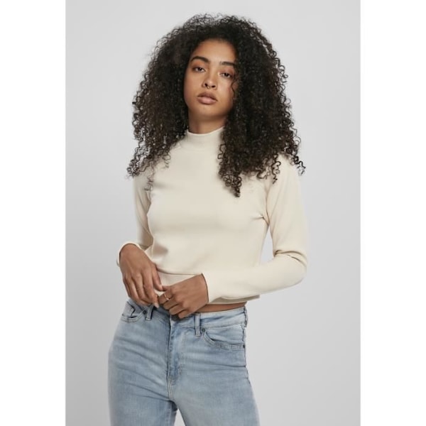 Pull Femme - Urban Classics - Interlock Short Crew - Off White - Rundad Hals - Vuxen Äggskal jag