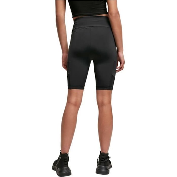 Atletiska cykelshorts för kvinnor - Urban Classics - Tech Mesh - Hög midja - Svart Svart M